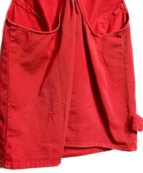 MM6 Maison Margiela（エムエムシックスメゾンマルジェラ）MM6 Maison Margiela (エムエムシックスメゾンマルジェラ) ダメージ加工デニム生地ベスト/Denim Vest レッド サイズ:40の古着・服飾アイテム