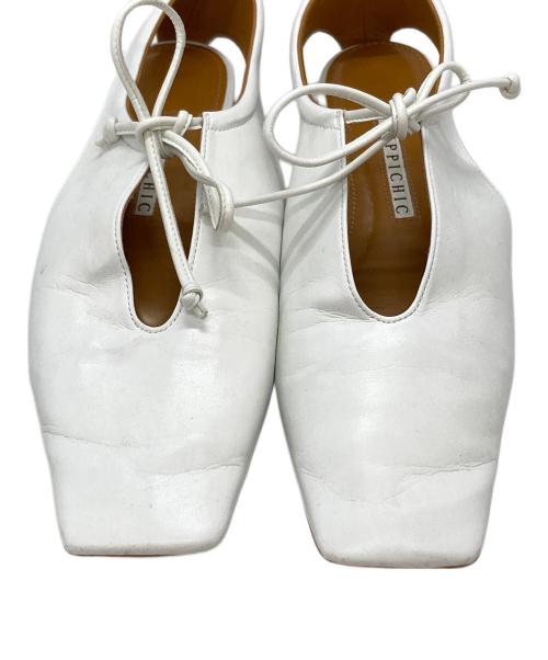 Pippichic（ピッピシック）Pippichic (ピッピシック) AMBER スクエアトゥ シューズ / AMBER Square-Toe Shoes ホワイト サイズ:23の古着・服飾アイテム