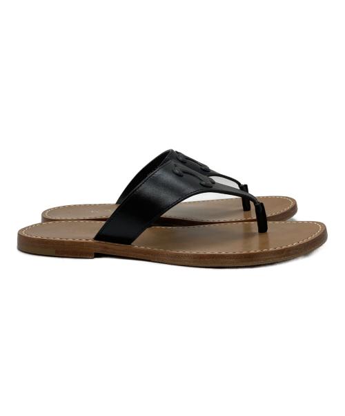 CELINE（セリーヌ）CELINE (セリーヌ) トリオンフフラットサンダル/Triomphe flat sandals ブラック サイズ:37の古着・服飾アイテム