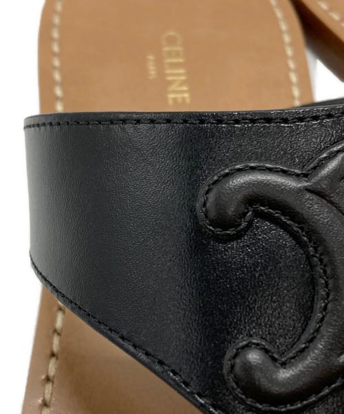 CELINE（セリーヌ）CELINE (セリーヌ) トリオンフフラットサンダル/Triomphe flat sandals ブラック サイズ:37の古着・服飾アイテム
