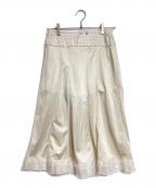 Maison Margielaメゾンマルジェラ）の古着「サテンチュール×ギンガムチェック再構築スカ―ト/Reconstructed skirt」｜ベージュ