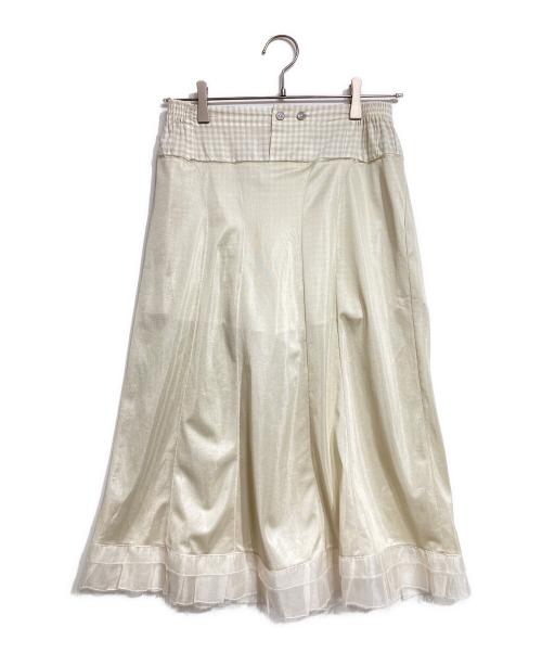 Maison Margiela（メゾンマルジェラ）Maison Margiela (メゾンマルジェラ) サテンチュール×ギンガムチェック再構築スカ―ト/Reconstructed skirt ベージュ サイズ:38の古着・服飾アイテム