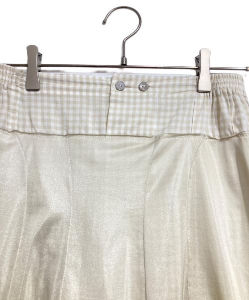 Maison Margiela（メゾンマルジェラ）Maison Margiela (メゾンマルジェラ) サテンチュール×ギンガムチェック再構築スカ―ト/Reconstructed skirt ベージュ サイズ:38の古着・服飾アイテム