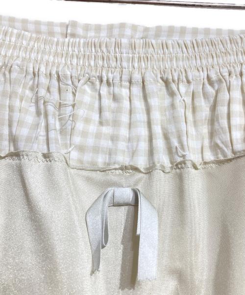 Maison Margiela（メゾンマルジェラ）Maison Margiela (メゾンマルジェラ) サテンチュール×ギンガムチェック再構築スカ―ト/Reconstructed skirt ベージュ サイズ:38の古着・服飾アイテム