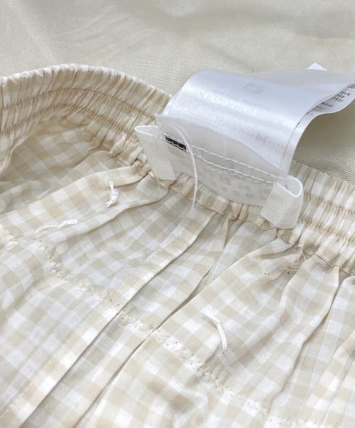 Maison Margiela（メゾンマルジェラ）Maison Margiela (メゾンマルジェラ) サテンチュール×ギンガムチェック再構築スカ―ト/Reconstructed skirt ベージュ サイズ:38の古着・服飾アイテム