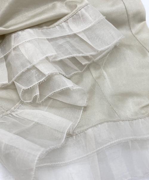 Maison Margiela（メゾンマルジェラ）Maison Margiela (メゾンマルジェラ) サテンチュール×ギンガムチェック再構築スカ―ト/Reconstructed skirt ベージュ サイズ:38の古着・服飾アイテム