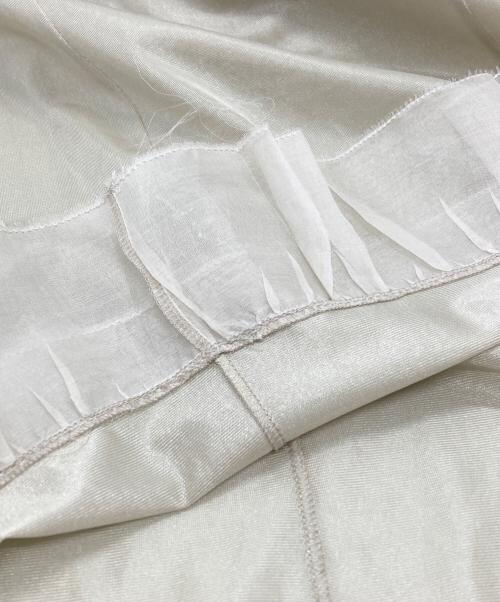Maison Margiela（メゾンマルジェラ）Maison Margiela (メゾンマルジェラ) サテンチュール×ギンガムチェック再構築スカ―ト/Reconstructed skirt ベージュ サイズ:38の古着・服飾アイテム