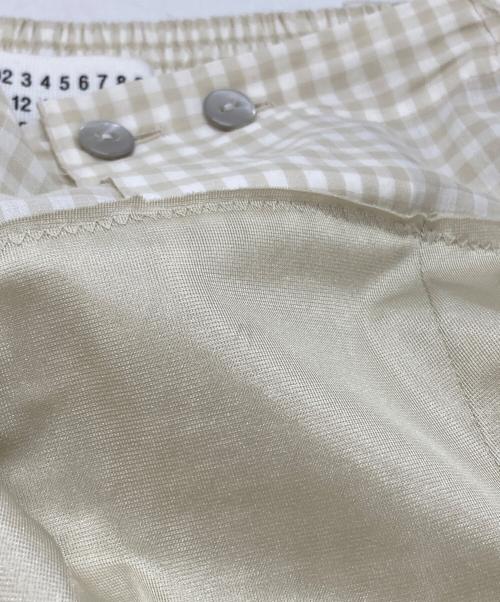 Maison Margiela（メゾンマルジェラ）Maison Margiela (メゾンマルジェラ) サテンチュール×ギンガムチェック再構築スカ―ト/Reconstructed skirt ベージュ サイズ:38の古着・服飾アイテム