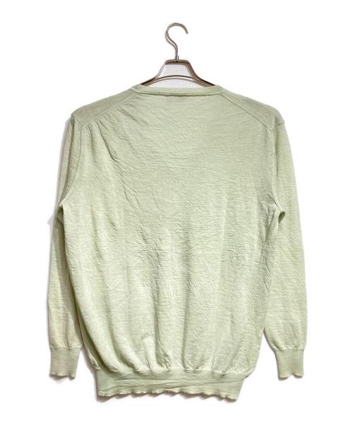 MIU MIU（ミュウミュウ）MIU MIU (ミュウミュウ) エンボスロゴVネックカシミヤニット/Cashmere knit グリーン サイズ:38の古着・服飾アイテム
