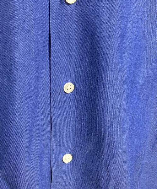 POLO RALPH LAUREN（ポロ・ラルフローレン）POLO RALPH LAUREN (ポロ・ラルフローレン) シルクコットンオープンカラーシャツ/Silk-cotton open collar shirt ブルー サイズ:XLの古着・服飾アイテム