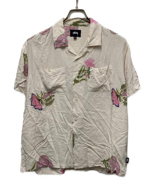 stussy（ステューシー）stussy (ステューシー) 開襟レーヨンS/Sシャツ ホワイト サイズ:Mの古着・服飾アイテム