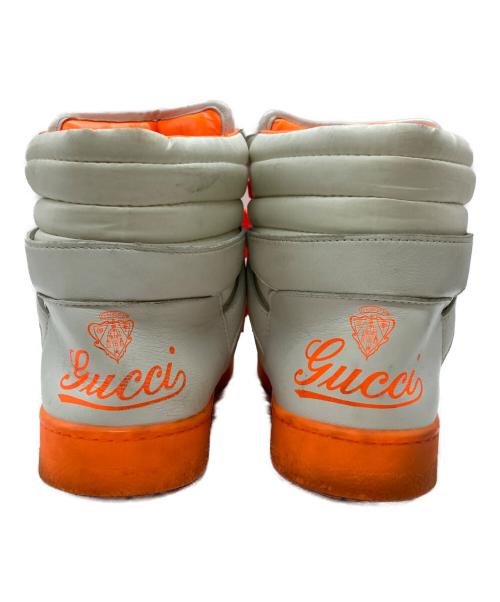 GUCCI（グッチ）GUCCI (グッチ) ハイカットスニーカー/high cut sneakers ホワイト×オレンジ サイズ:9・1/2の古着・服飾アイテム