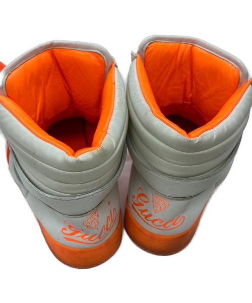 GUCCI（グッチ）GUCCI (グッチ) ハイカットスニーカー/high cut sneakers ホワイト×オレンジ サイズ:9・1/2の古着・服飾アイテム