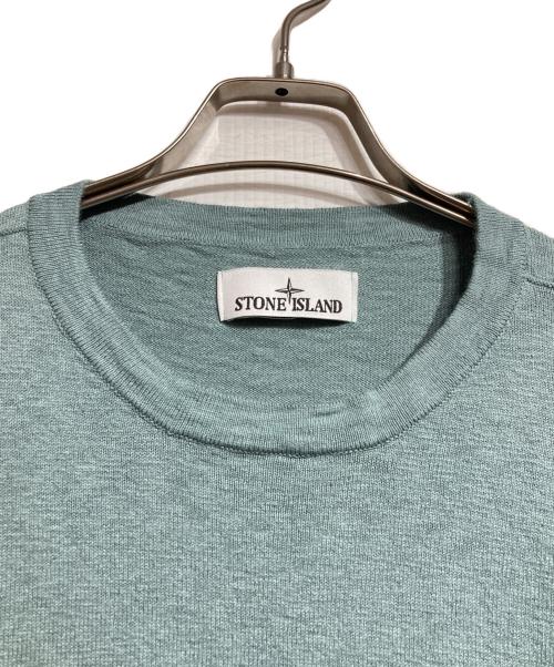 STONE ISLAND（ストーンアイランド）STONE ISLAND (ストーンアイランド) コットンナイロン 14ゲージクルーネックニット セーター/Crew neck sweater ブルー サイズ:XXLの古着・服飾アイテム