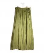 DRAWERドゥロワー）の古着「ボリュームラップスカート/Volume wrap skirt」｜グリーン