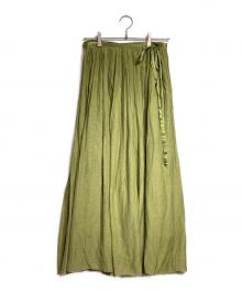 DRAWER（ドゥロワー）の古着「ボリュームラップスカート/Volume wrap skirt」｜グリーン