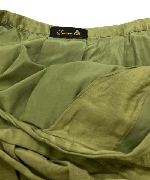 DRAWER（ドゥロワー）DRAWER (ドゥロワー) ボリュームラップスカート/Volume wrap skirt グリーン サイズ:ーの古着・服飾アイテム