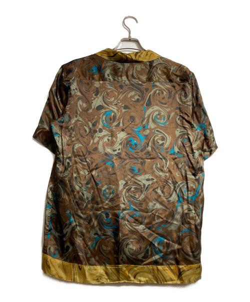 DRIES VAN NOTEN（ドリスヴァンノッテン）DRIES VAN NOTEN (ドリスヴァンノッテン) マーブルパターンヴィスコースシャツ/Marble pattern viscose shirt ブラウン サイズ:48の古着・服飾アイテム