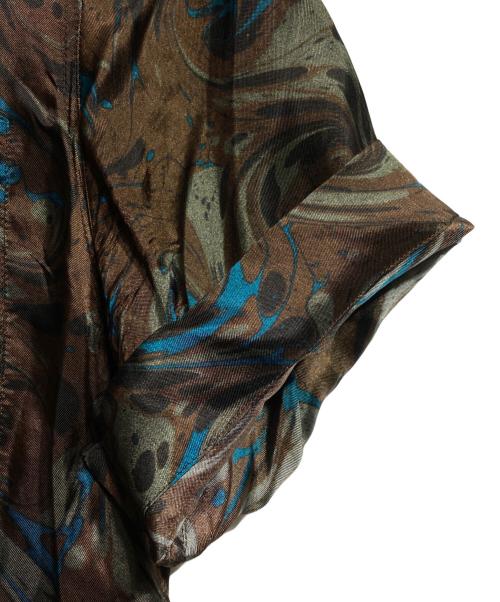 DRIES VAN NOTEN（ドリスヴァンノッテン）DRIES VAN NOTEN (ドリスヴァンノッテン) マーブルパターンヴィスコースシャツ/Marble pattern viscose shirt ブラウン サイズ:48の古着・服飾アイテム
