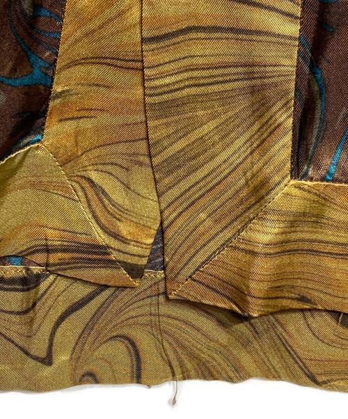 DRIES VAN NOTEN（ドリスヴァンノッテン）DRIES VAN NOTEN (ドリスヴァンノッテン) マーブルパターンヴィスコースシャツ/Marble pattern viscose shirt ブラウン サイズ:48の古着・服飾アイテム