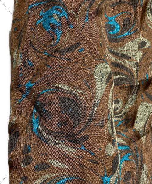 DRIES VAN NOTEN（ドリスヴァンノッテン）DRIES VAN NOTEN (ドリスヴァンノッテン) マーブルパターンヴィスコースシャツ/Marble pattern viscose shirt ブラウン サイズ:48の古着・服飾アイテム