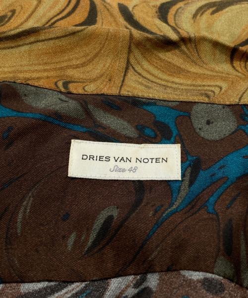 DRIES VAN NOTEN（ドリスヴァンノッテン）DRIES VAN NOTEN (ドリスヴァンノッテン) マーブルパターンヴィスコースシャツ/Marble pattern viscose shirt ブラウン サイズ:48の古着・服飾アイテム