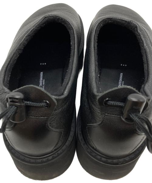 toshinosuke takegahara（トシノスケ タケガハラ）TOSHINOSUKE TAKEGAHARA (トシノスケ タケガハラ) BSMOC GLOXI CUT SOLE/モカシングロキシカット・ソール ブラック サイズ:24cmの古着・服飾アイテム