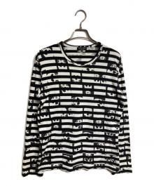 COMME des GARCONS HOMME PLUS（コムデギャルソンオムプリュス）の古着「ドクロスカルボーダーL/S Tee」｜ブラック