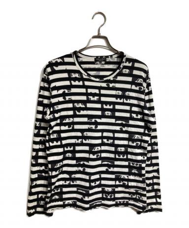コムデギャルソンオム　プリュス　スカルストライプカットソー 中古・古着通販】COMME des GARCONS HOMME PLUS (コムデギャルソンオム