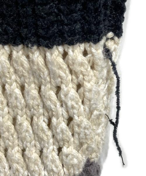 MAISON SPECIAL（メゾンスペシャル）MAISON SPECIAL (メゾンスペシャル) Front Zip Mesh Border Knitwear/フロントジップ・ボーダーメッシュニット ベージュ サイズ:FREEの古着・服飾アイテム