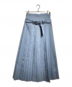 NOUNLESSナウンレス）の古着「ダブルローウエストスカート/Double low-waist skirt」｜ブルー