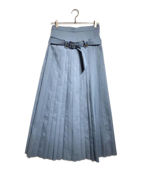 NOUNLESS（ナウンレス）NOUNLESS (ナウンレス) ダブルローウエストスカート/Double low-waist skirt ブルー サイズ:2の古着・服飾アイテム