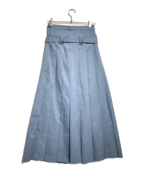 NOUNLESS（ナウンレス）NOUNLESS (ナウンレス) ダブルローウエストスカート/Double low-waist skirt ブルー サイズ:2の古着・服飾アイテム