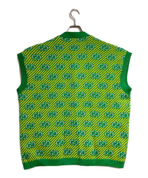 GUCCI（グッチ）GUCCI (グッチ) GGストライプジャガードベスト/Striped Jacquard Vest グリーン サイズ:XSの古着・服飾アイテム