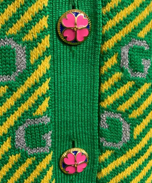 GUCCI（グッチ）GUCCI (グッチ) GGストライプジャガードベスト/Striped Jacquard Vest グリーン サイズ:XSの古着・服飾アイテム