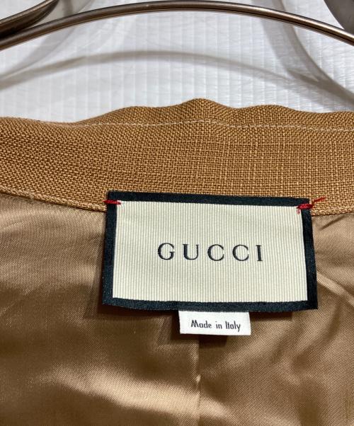 GUCCI（グッチ）GUCCI (グッチ) ビスコースシャツジャケット/Viscose shirt jacket ブラウン サイズ:50の古着・服飾アイテム