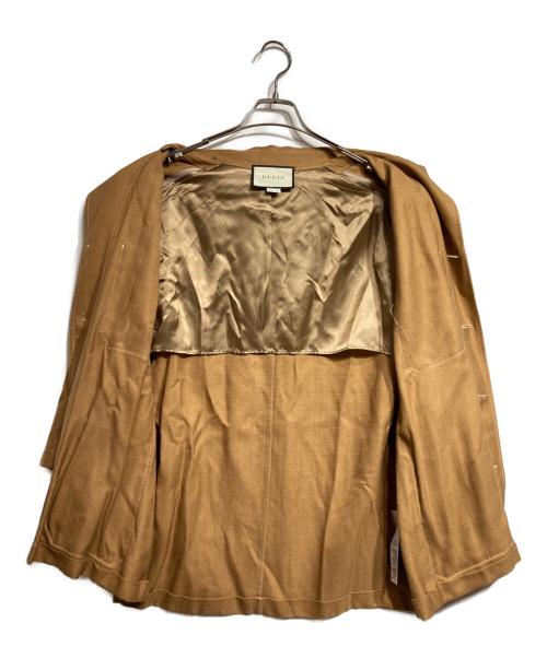 GUCCI（グッチ）GUCCI (グッチ) ビスコースシャツジャケット/Viscose shirt jacket ブラウン サイズ:50の古着・服飾アイテム