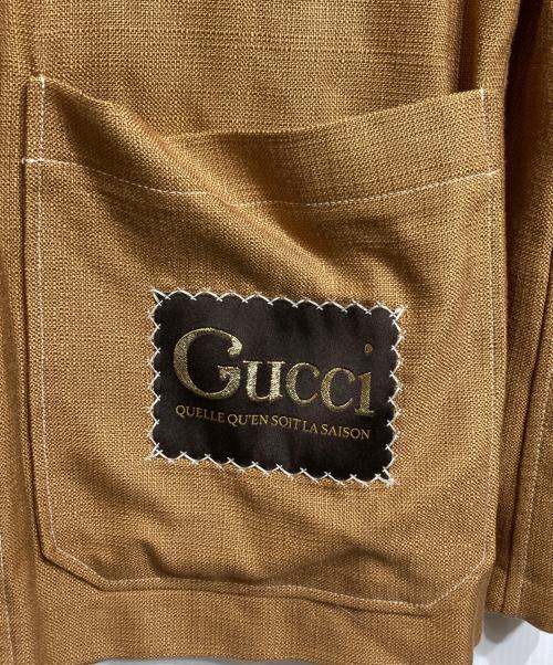 GUCCI（グッチ）GUCCI (グッチ) ビスコースシャツジャケット/Viscose shirt jacket ブラウン サイズ:50の古着・服飾アイテム
