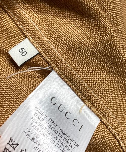 GUCCI（グッチ）GUCCI (グッチ) ビスコースシャツジャケット/Viscose shirt jacket ブラウン サイズ:50の古着・服飾アイテム