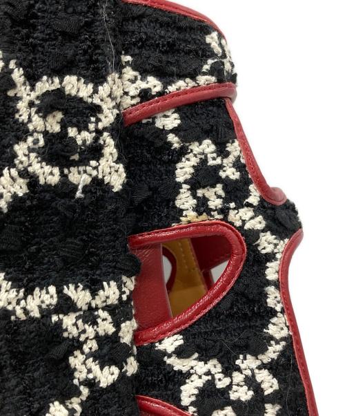 GUCCI（グッチ）GUCCI (グッチ) GGツイード プラットフォーム サンダル/Platform sandals ブラック×レッド サイズ:37の古着・服飾アイテム