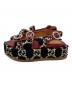 GUCCI (グッチ) GGツイード プラットフォーム サンダル/Platform sandals ブラック×レッド サイズ:37：25000円