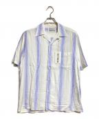 WACKO MARIAワコマリア）の古着「STRIPED OPEN COLLAR SHIRT S/S ストライプオープンカラーシャツ」｜ホワイト×ブルー