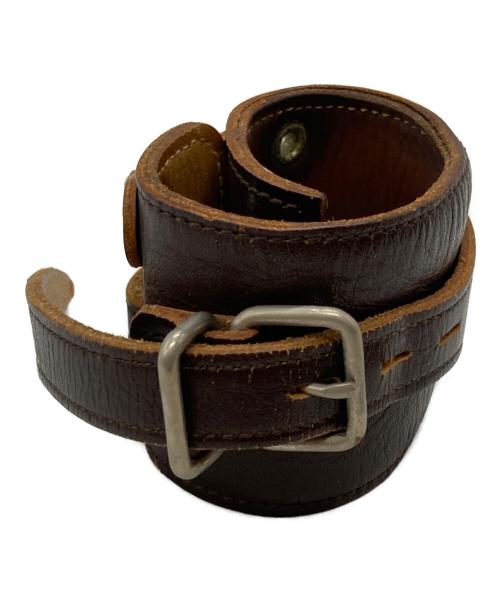 AFFA（エーエフエフエー）AFFA (エーエフエフエー) レザーバングル/Leather bangle ブラウンの古着・服飾アイテム