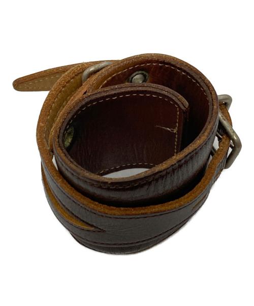 AFFA（エーエフエフエー）AFFA (エーエフエフエー) レザーバングル/Leather bangle ブラウンの古着・服飾アイテム