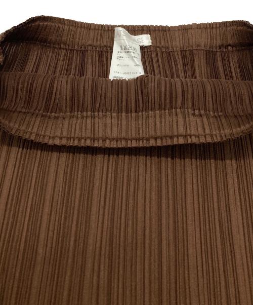PLEATS PLEASE（プリーツプリーズ）PLEATS PLEASE (プリーツプリーズ) 幾何学プリントプリーツスカート / Geometric print pleated skirt ブラウン サイズ:3の古着・服飾アイテム