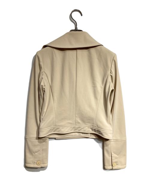 FOXEY NEWYORK（フォクシーニューヨーク）FOXEY NEWYORK (フォクシーニューヨーク) ライダースジャケット ベージュ サイズ:38の古着・服飾アイテム