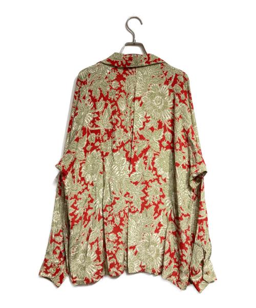 m's braque（エムズブラック）m's braque (エムズブラック) PRINT RAGLAN LONG SLEEVE SHIRT ethnic/プリントラグラン長袖シャツ レッド サイズ:38の古着・服飾アイテム