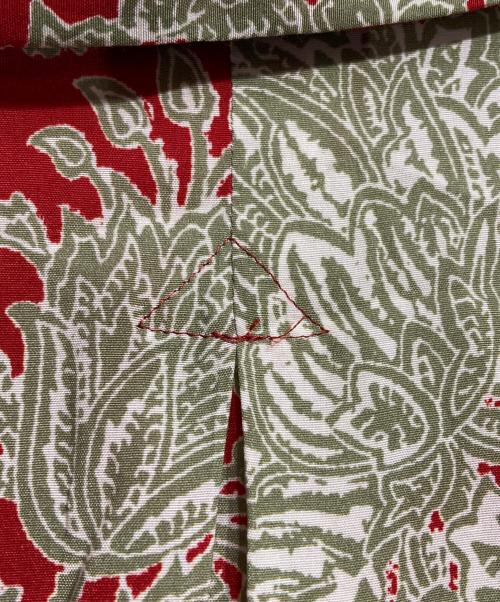 m's braque（エムズブラック）m's braque (エムズブラック) PRINT RAGLAN LONG SLEEVE SHIRT ethnic/プリントラグラン長袖シャツ レッド サイズ:38の古着・服飾アイテム