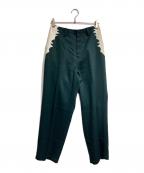 TOGA VIRILISトーガ ビリリース）の古着「EMBROIDERY WESTERN PANTS/エンブロイダリー ウエスタン パンツ」｜グリーン