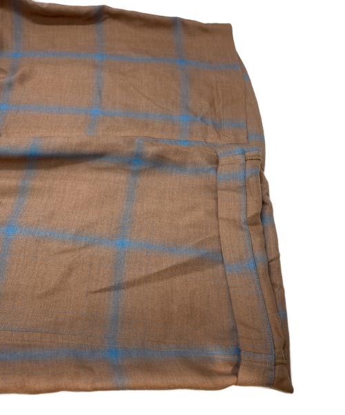 YOKE（ヨーク）YOKE (ヨーク) RAYON WOOL OMBRE PLAID EASY PANTS ブラウン サイズ:2の古着・服飾アイテム